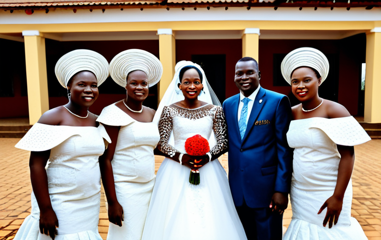 토고의 전통 혼례 복장 - Ritual & Family**

"A heartwarming moment from a Togolese wedding ceremony. Focus on the exchange of...