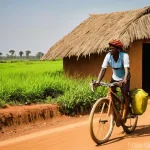 토고에서의 자전거 여행 가능 여부 - **Prompt 1: Togo Cycling Adventure on Unpaved Roads**
    "A male or female cyclist in their late 20...